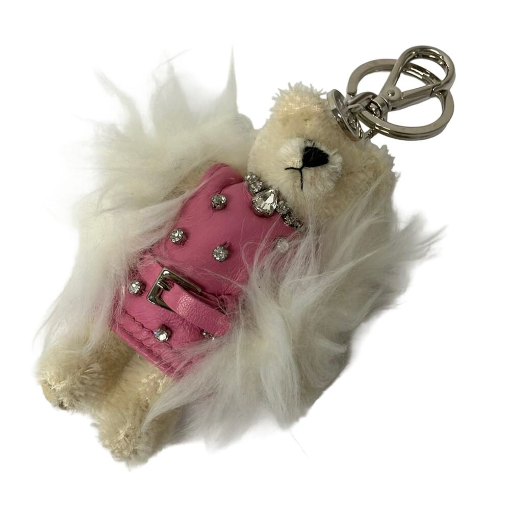 Prada Bag Charm Cream Pink Clear Chemical Fiber Hardware